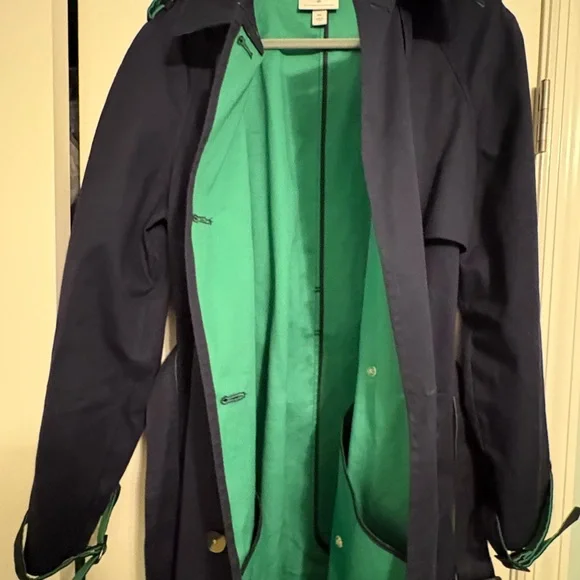 3.1 Phillip Lim for Target Navy Trench Coat XL Green Lining Belted Designer Coll - Picture 6 of 7